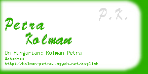 petra kolman business card